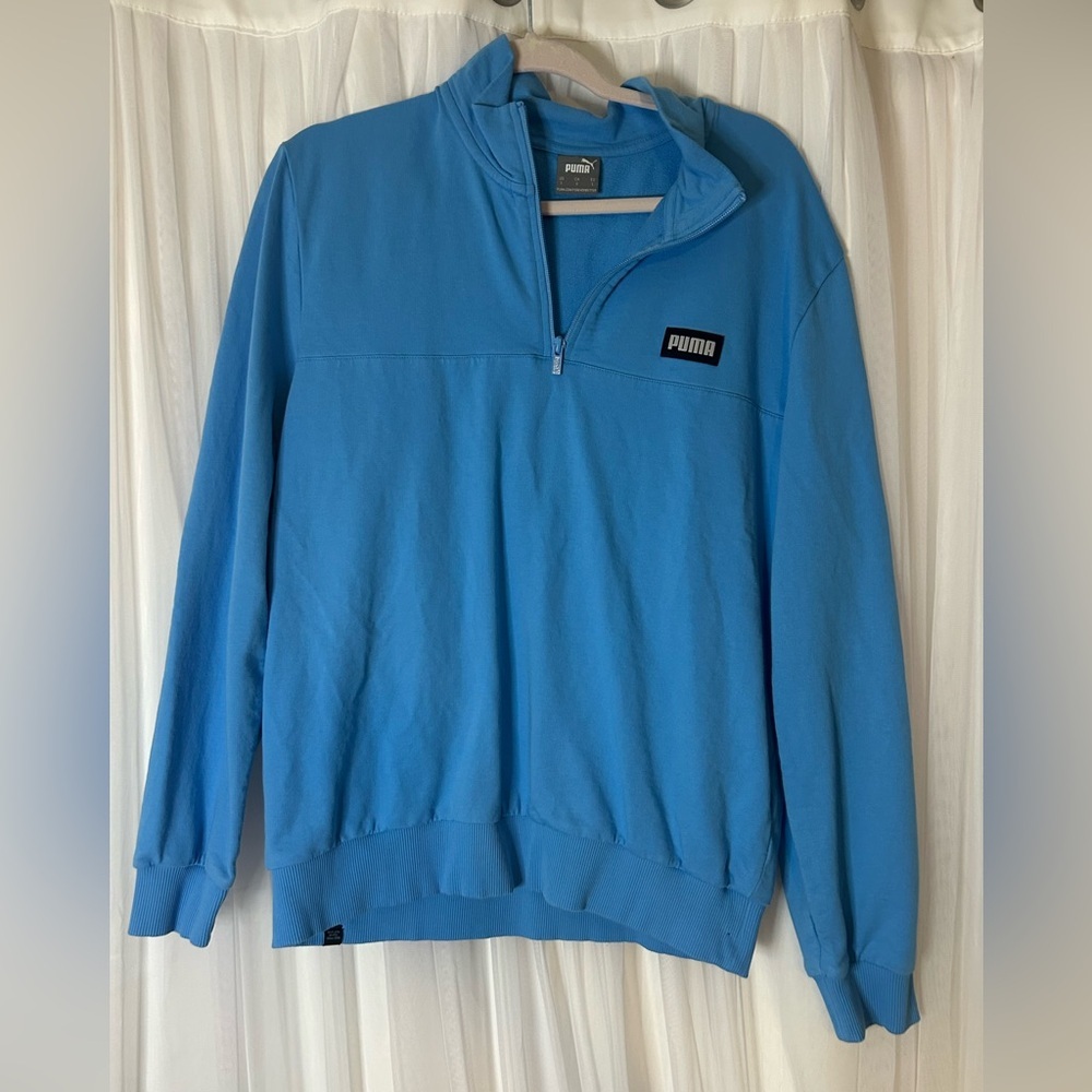 Puma Men's Zip-Up Sweater in Vibrant Blue